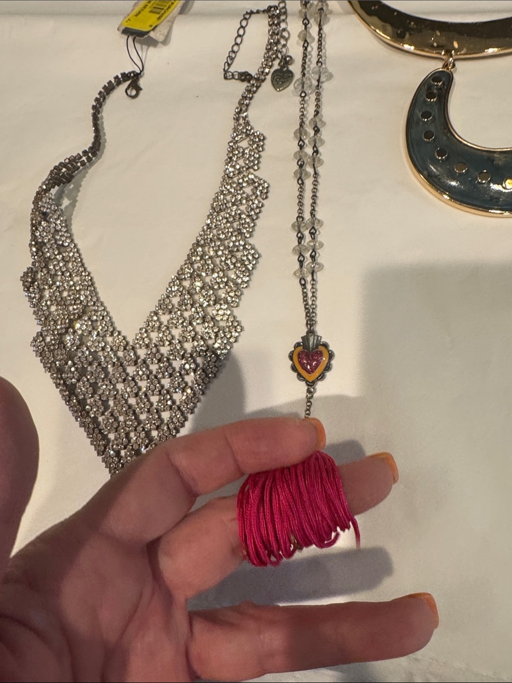 Assorted Women’s Necklace Set — Gold, Silver & Hot Pink Accents - Picture 16 of 17